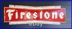 Vintage 1960 Firestone Bowtie Porcelain Painted Metal Sign 106.5 x 35