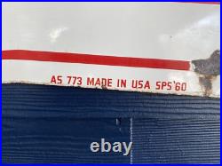 Vintage 1960 Firestone Bowtie Porcelain Painted Metal Sign 106.5 x 35