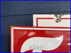 Vintage 1960 Firestone Bowtie Porcelain Painted Metal Sign 106.5 x 35