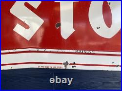 Vintage 1960 Firestone Bowtie Porcelain Painted Metal Sign 106.5 x 35