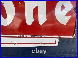 Vintage 1960 Firestone Bowtie Porcelain Painted Metal Sign 106.5 x 35