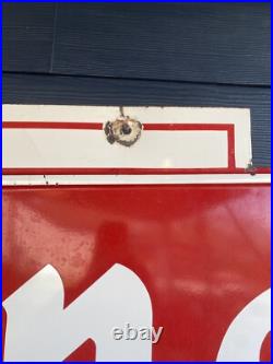 Vintage 1960 Firestone Bowtie Porcelain Painted Metal Sign 106.5 x 35