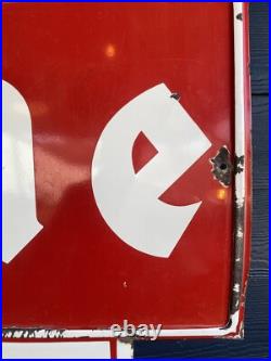 Vintage 1960 Firestone Bowtie Porcelain Painted Metal Sign 106.5 x 35