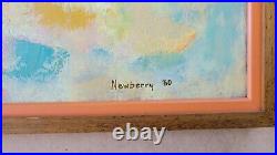 Vintage 1960 Mid Century Modern Abstract Expressionist Oil Painting Signed MCM