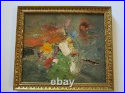 Vintage 1960's Abstract Painting Chunky Expressionism Mystery Artist French Mod