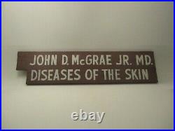 Vintage 1960s 39 Medical Practice Sign Skin Diseases Dermatology Hand Painted