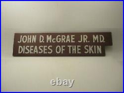 Vintage 1960s 39 Medical Practice Sign Skin Diseases Dermatology Hand Painted