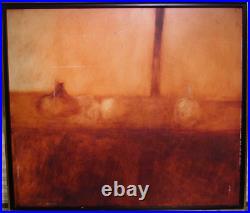 Vintage 1960s Abstract Expressionist Painting Mid Century Modern Art MCM Signed