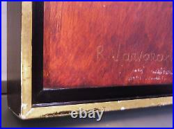 Vintage 1960s Abstract Expressionist Painting Mid Century Modern Art MCM Signed