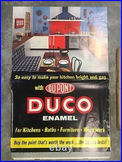 Vintage 1960s NOS Dupont Paint Cardboard Advertising Sign Store Display