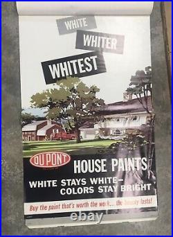 Vintage 1960s NOS Dupont Paint Cardboard Advertising Sign Store Display