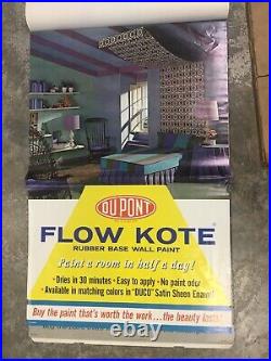 Vintage 1960s NOS Dupont Paint Cardboard Advertising Sign Store Display