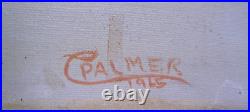 Vintage 1960s Original Oil Painting Impressionist Winter Landscape Signed