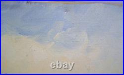 Vintage 1960s Original Oil Painting Impressionist Winter Landscape Signed