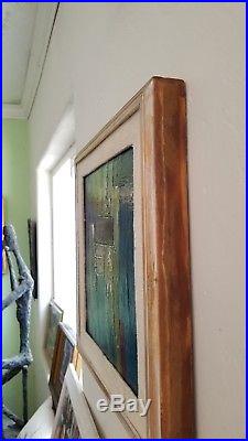 Vintage 1962 Chunky Abstract Mid Century Mod Expressionism Oil Painting Signed