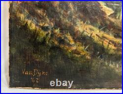 Vintage 1962 Dr. John Van Dyke Original Casein Landscape Painting Signed