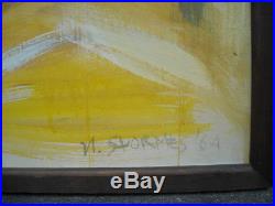 Vintage 1964 mid century modern ABSTRACT PAINTING signed STORMES
