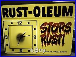 Vintage 1965 Rust-Oleum Spray Paint Can Hardware Store Lighted Sign Clock