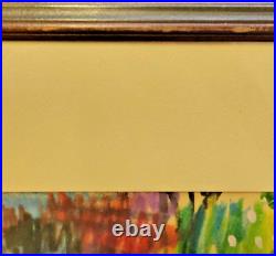 Vintage 1966 Abstract Impressionist Watercolor Painting by Sidonie Caron, Signed