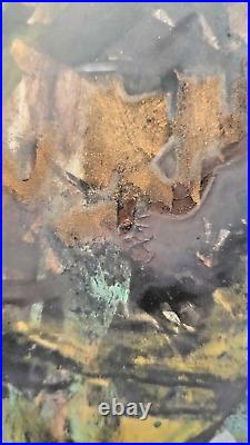 Vintage 1966 Abstract Impressionist Watercolor Painting by Sidonie Caron, Signed