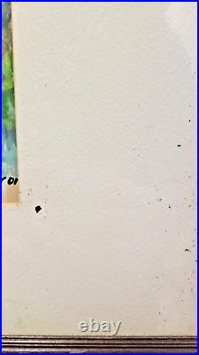 Vintage 1966 Abstract Impressionist Watercolor Painting by Sidonie Caron, Signed