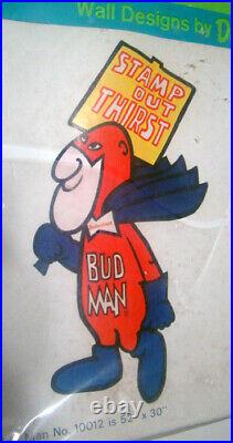 Vintage 1969 BUD MAN 52 TALL Budweiser PBN Sign like Stencil Paint Kit RARE