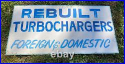 Vintage 1970s 1980s Automotive Repair Shop Hand Painted Turbocharger Sign 48x24