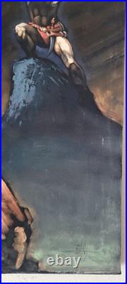 Vintage 1970s Velvet Original Painting Frank Frazetta Inspired Thongor Signed