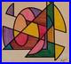 Vintage 1973 MCM Abstract Geometric Original Drawing Painting Signed D. McCredie