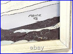Vintage 1978 Abstract Signed Painting On Board Framed