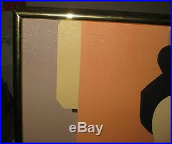 Vintage 1978 Lubi Brugnoni Florida School Geometric Modern Geisha Oil Painting