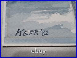 Vintage 1982 Signed Kerr Watercolor Painting Att. Kenneth Kerr California Art