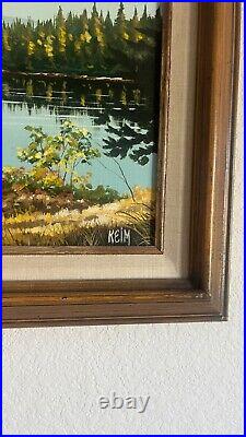 Vintage 1985 Floyd B Keim Signed Acrylic Landscape Painting Framed Artwork