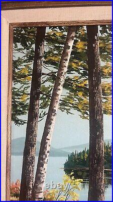 Vintage 1985 Floyd B Keim Signed Acrylic Landscape Painting Framed Artwork