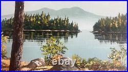 Vintage 1985 Floyd B Keim Signed Acrylic Landscape Painting Framed Artwork