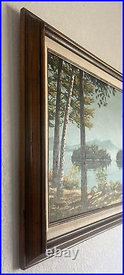 Vintage 1985 Floyd B Keim Signed Acrylic Landscape Painting Framed Artwork