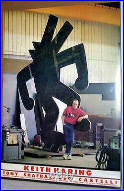 Vintage 1985 Haring Painting/sculpture Exhibit Original Promo Poster-lithograph