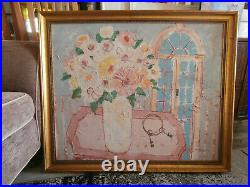 Vintage 1986 Expressionist Floral Still Life In Excellent Condition, Signed