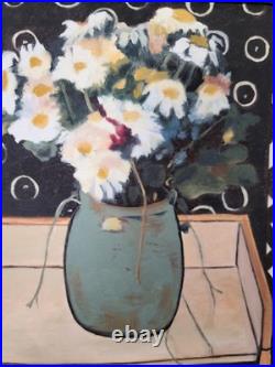 Vintage 1987 Floral Still Life Oil Painting on Canvas 14×20 Signed Original Art