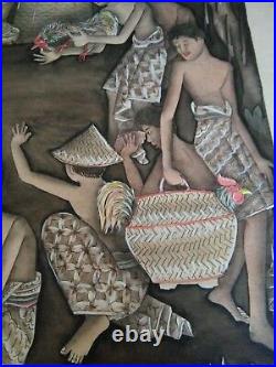 Vintage 2 Bali Batuan Paintings Signed