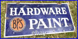 Vintage 2-Sided BPS HARDWARE PAINT Porcelain Advertising SIGN