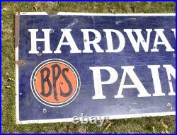 Vintage 2-Sided BPS HARDWARE PAINT Porcelain Advertising SIGN