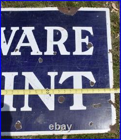 Vintage 2-Sided BPS HARDWARE PAINT Porcelain Advertising SIGN