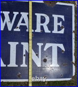 Vintage 2-Sided BPS HARDWARE PAINT Porcelain Advertising SIGN