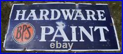 Vintage 2-Sided BPS HARDWARE PAINT Porcelain Advertising SIGN