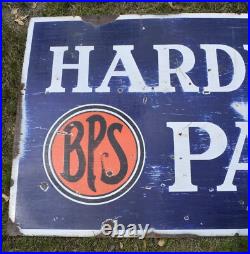 Vintage 2-Sided BPS HARDWARE PAINT Porcelain Advertising SIGN