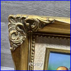 Vintage 2 Signed MARIAN Still Life Fruit Home Decor Oil Paintings Gold Frames