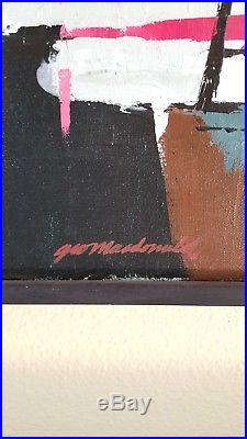 Vintage 30 Abstract Modernist Expressionism Painting Signed Mid Century Style
