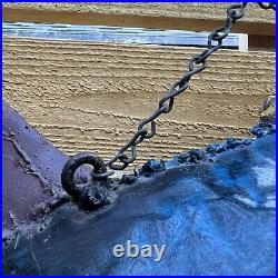 Vintage 3FT Trade Sign Rustic Hand Painted Metal Blue Fin Tuna Fish Sculpture 3D