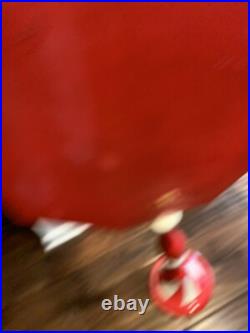 Vintage 44Porcelain Paint Metal Sign Santa STOP here Santa Claus Christmas 50's